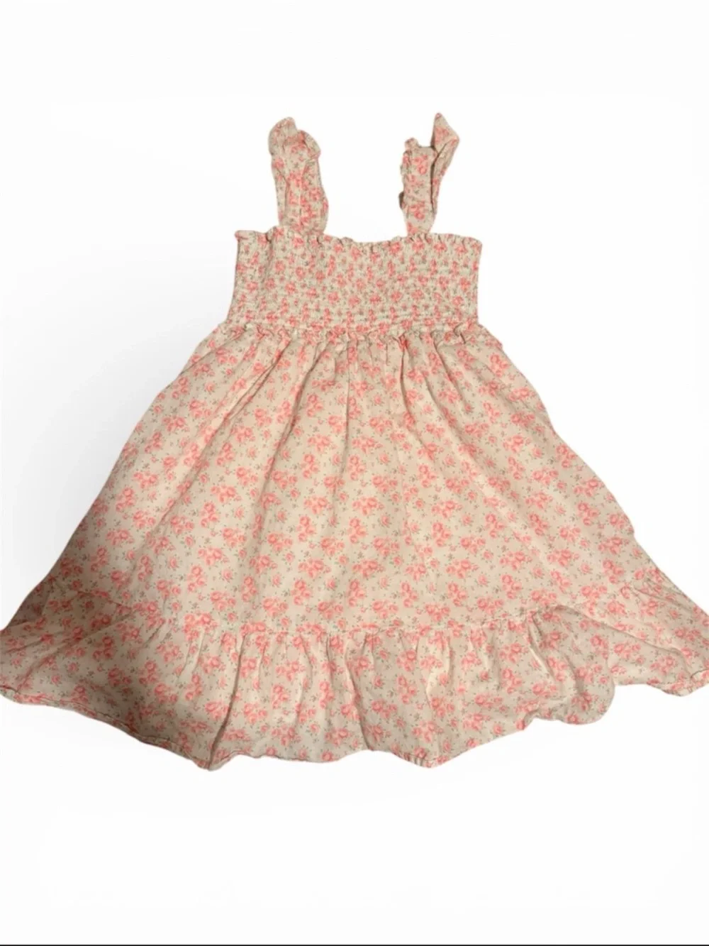 Janie and Jack Cream Pink Floral Smocked Sundress